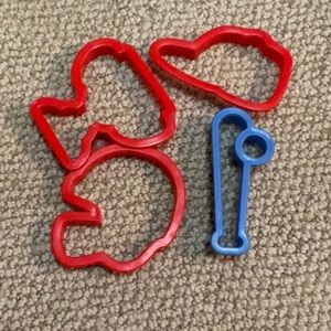 Sports cookie cutters trophy hat football helmet bat